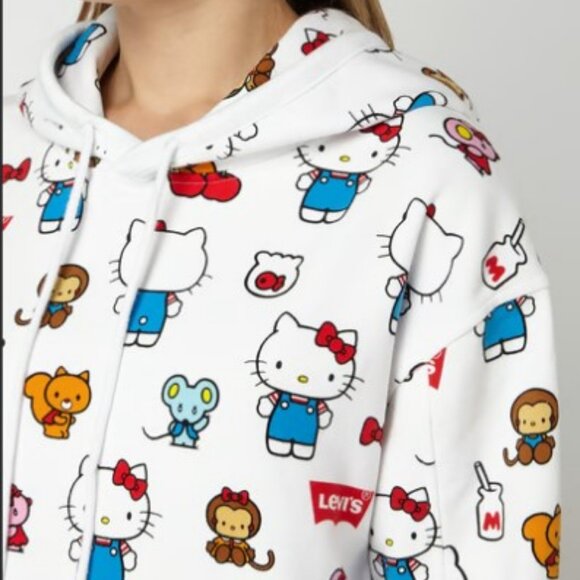 Levi's® X Hello Kitty Unbasic Hoodie Size S  White Limited Edition Collection - Picture 4 of 16